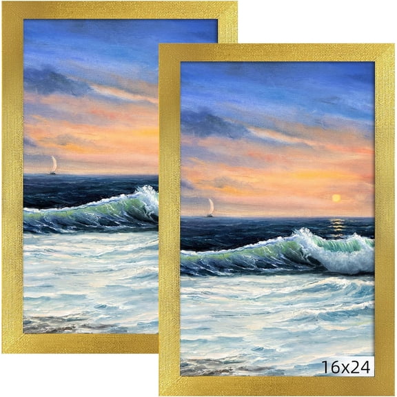 16x24 Frame in Gold, Gallery Frame for Wall Mounting, 2 Pack