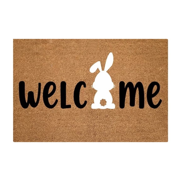 16x24 Inch Bunny Door Mat Bunny Doormat Spring Door Mat Spring Outdoor Rug Porch Mats for Front Door Outside Spring Rug Outdoor Front Porch Decor Outdoor Entrance, welcome Bunny Rabbit