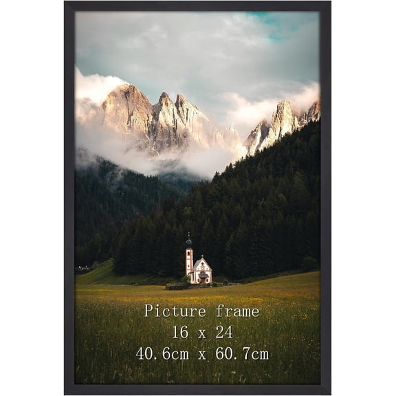 16x24 Picture Frame Black, Textured Metal Poster Frame 24x16 for Wall Display, Single