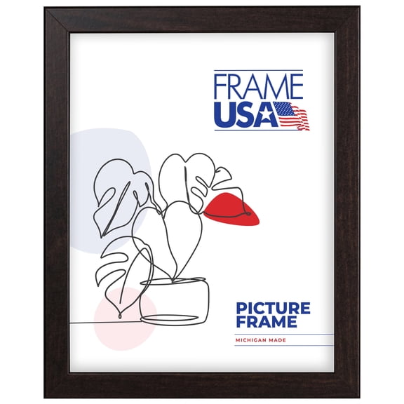 16x24 Picture Frame Brown Corporate Thin Style 72036 , 0.75 Inch MDF Moulding , Includes Acrylic and Backing , Wall Display Frame for Art, Posters, or Photos , Frame USA
