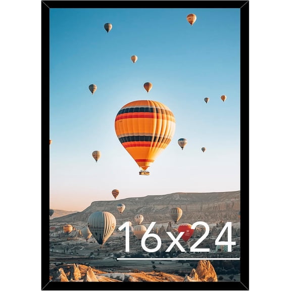 16x24 Picture Frame for Poster Photo Picture and 40x60 cm Canvas, Horizontal and Vertical Formats for Wall Hanging, 16 x 24 Wall Gallery Photo Frame for 16 by 24 Photos Posters, Black