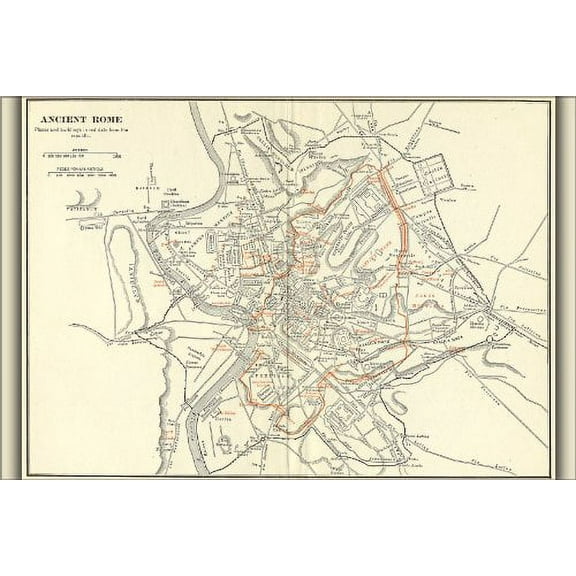 16x24 Poster; Map Of Ancient Rome, Italy During Roman Empire