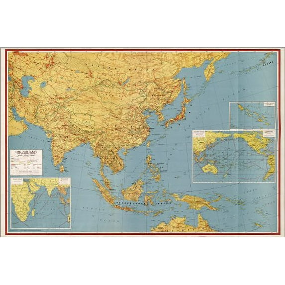 16x24 Poster; Wwii Map Of Southeast Asia Japan China India 1943