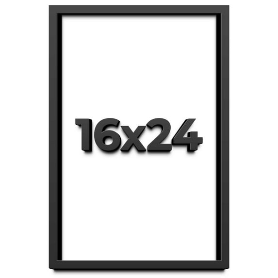 16x24 Shadow Box Frame Black | 1 inches Deep Real Wood Contemporary Shadowbox Display Frame | UV