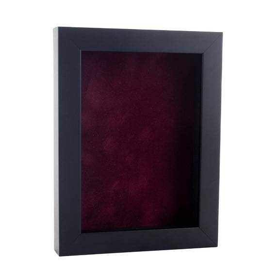 16x24 Shadow Box Frame Black Wood | With a 3/4" Usable Display Depth | Includes a Dark Berry Real