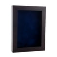 thumbnail image 1 of 16x24 Walnut Shadowbox Frame - Interior Size 16x24 with 3/4" Usable Depth - Navy Blue Acid-Free Suede Backing, 1 of 5