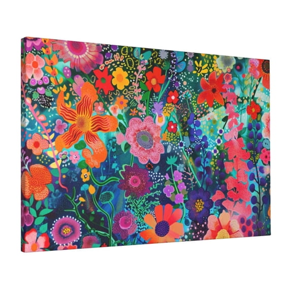 16x24 inch Abstract Flower Oil Painting Canvas,Garden Yard Paintings Decor Accessory,Indoor Bedroom,Studio,Living Room Wall Decor Art Poster,Abstract Flower Modern Art Prints,For Cafes,Fence