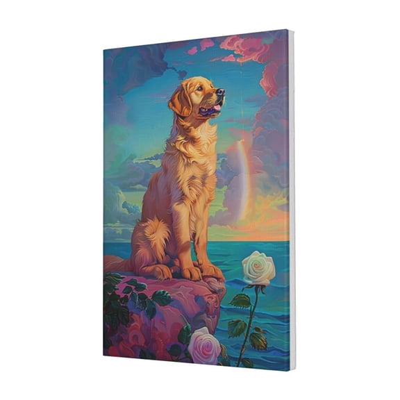 16x24 inch Bathroom Decorative Paintings Shore Golden Retriever,Bathroom Home Decor Accessory,Modern Style Shore Golden Retriever Art Poster Prints,Funny Gift For Golden Retriever Enthusiast