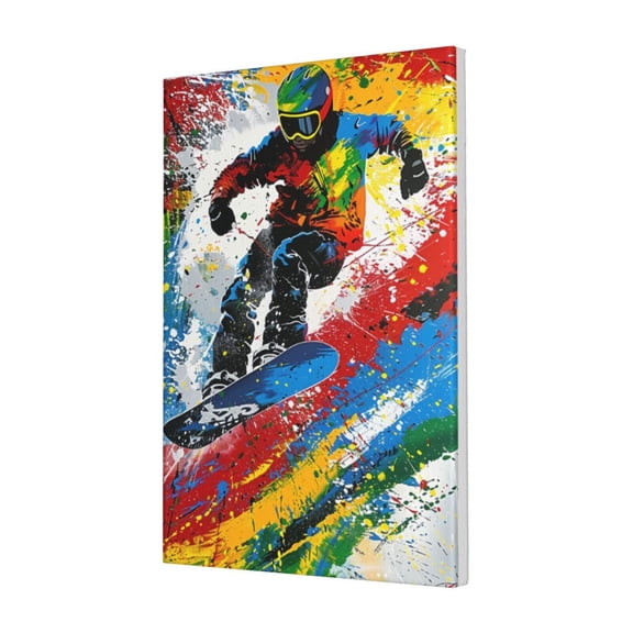 16x24 inch Canvas Frameless Painting Colorful Ski Athlete,Modern Sport Ski Athlete Decorative Paintings Poster,Gift For Ski Enthusiasts,Living Room,Bedroom,Club,Man Cave Wall Art Decor Prints