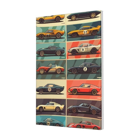 16x24 inch Canvas Frameless Painting Vintage Sports Car Illustration,Home Garage Decor Accessory,Classic Car Illustration Modern Style Canvas Poster,Gifts For Sports Car Lovers,Bedroom,Cafes