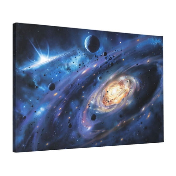 16x24 inch Canvas Frameless Picture Cosmic,Campus Library,Study,Cafes,Man Cave Wall Decor Oil Paintings Canvas,Gifts For Space Lovers,Exquisite Cosmic Modern Style Painting For Cafes,Lounge