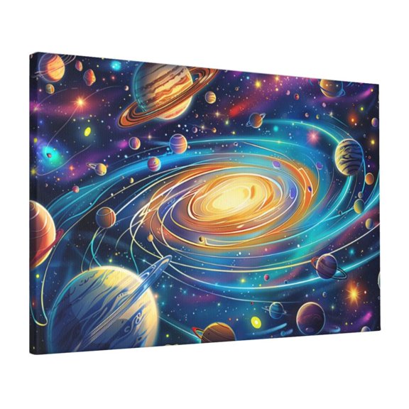 16x24 inch Canvas Hanging Picture Colorful Universe Planet,Apartment Bedroom,Lounge,Man Cave,Hotels Wall Art Prints Decor Painting,Gifts For Space Enthusiasts,Modern Art Planet Canvas Prints