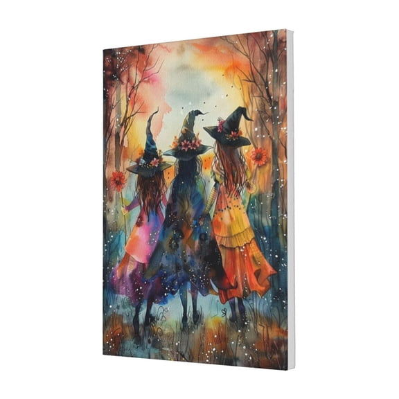 16x24 inch Canvas Hanging Picture Witch Sisters,Room Decor For Woman,Funny Bedroom Decor Accessory,Exquisite Witch Sisters Modern Style Oil Paintings On Canvas,Gifts For Woman,Bathroom Decor