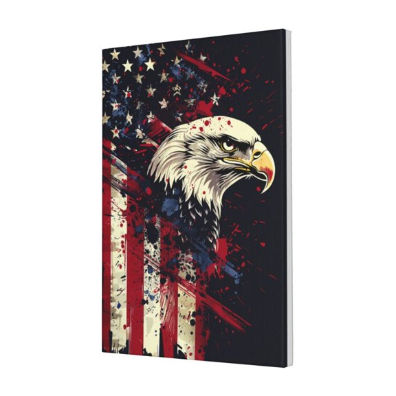 16x24 inch Canvas Painting Wall Art Star Spangled Banner Eagle,Yard,Man Cave,Bar,Apartment Wall Decor Paintings Prints,Patriotic Star Spangled Banner Eagle Canvas Decor Poster,For Cafe,Lounge