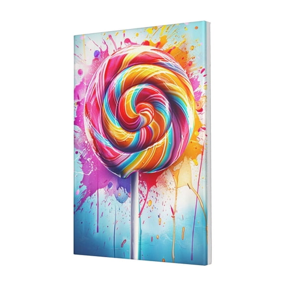 16x24 inch Canvas Paintings For Candy Shop Lollipop Poster,Candy Shop,Cafes,Man Cave,Yard Wall Art Decor Canvas Prints,Enchanting Lollipop Canvas Frameless Painting,For Candy Enthusiast Gifts