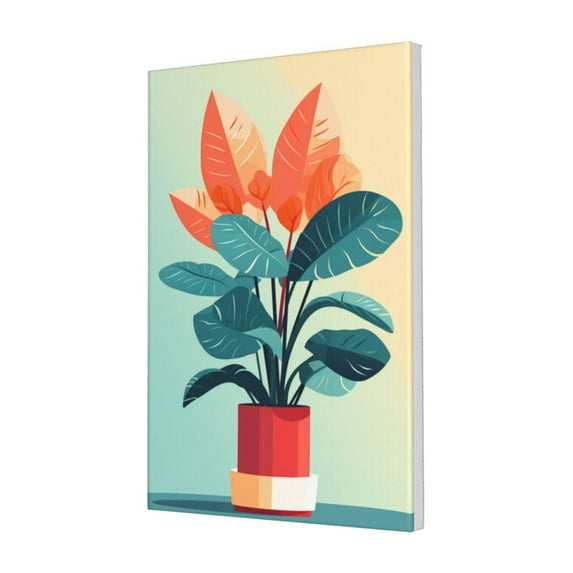 16x24 inch Canvas Paintings For Bedroom Potted Plant Poster,Room Living Room Decor Accessory,Classic Potted Plant Flower Modern Art Decor Painting Prints,For Bedroom,Gym,Cafes,Plantation,Bar