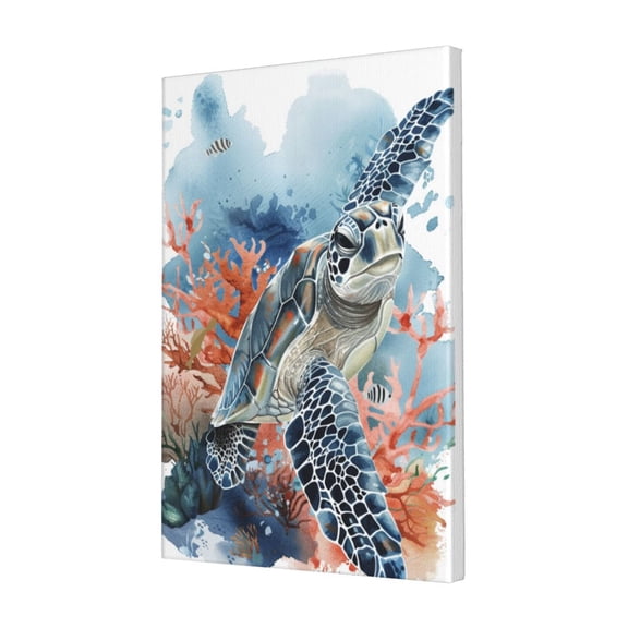 16x24 inch Canvas Paintings For Bedroom Travel Of Sea Turtles,Family Bedroom Accessory,Funny Travel Of Sea Turtles Modern Style Painting Poster,For Bedroom,Lounge,Study Wall Decor Canvas Gift