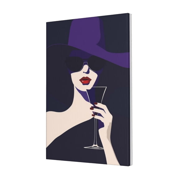 16x24 inch Canvas Picture Enchanting Drinking Girl,Banquet,Bathroom,Bar,Cafes,Restaurant Decor Canvas Poster,Exquisite Drinking Girl Modern Style Paintings Prints,For Wine Lovers Funny Gifts