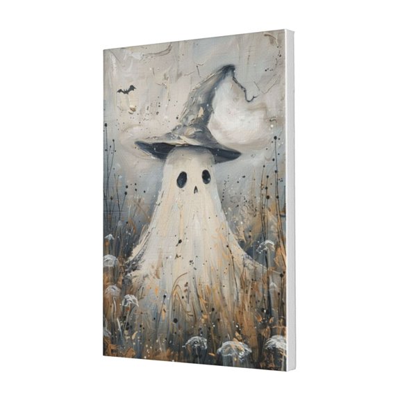 16x24 inch Canvas Picture Poster White Apparition In The Rice Field,Rustic Yard,Man Cave,Lounge Decor Wall Painting,Exquisite White Apparition Oil Painting Canvas,Peculiar Festival Decoration