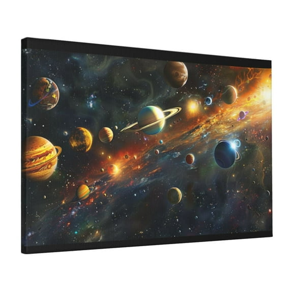 16x24 inch Canvas For Pictures Painting Solar System Cosmic Planet,Study,Campus Corridors,Bar,Club,Library Wall Art Poster Paintings,Gifts For Space Enthusiasts,Classic Cosmic Planet Prints