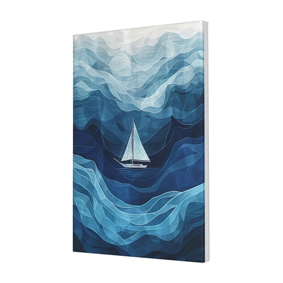 16x24 inch Decorative Paintings For Wall Drifting Small Boats,Man Cave,Bathroom,Study,Office Picture Wall Decor,Gift For Sailing Enthusiasts,Exquisite Drifting Small Boats Decor Poster Prints
