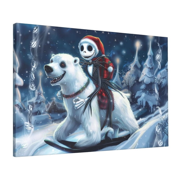 16x24 inch Decorative Paintings For Wall Skeleton Man And Bear,Fun Man Cave,Cafes,Bar,Tavern Wall Decor Art Prints Painting,Exquisite Skeleton Man And Bear Modern Art Decor Canvas Poster Gift