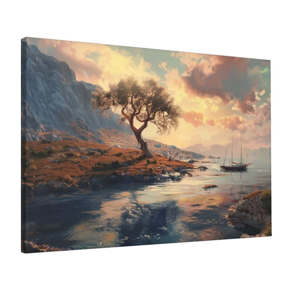 16x24 inch Decorative Paintings On The Wall Offshore Sailboat,Family Bathroom,Man Cave,Bar Wall Accents,Classic Offshore Sailboat Modern Art Canvas Frameless Painting,Gift For Sailing Lovers