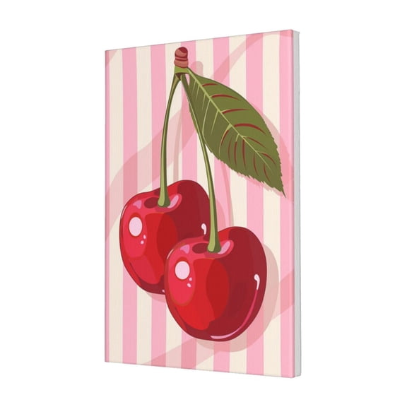 16x24 inch Decorative Paintings For Wall Red Cherry,Home Yard,Orchard,Plantation Wall Decor Art Prints,Gift For Cherry Lovers,Classic Red Cherry Decor Canvas Frameless Picture,For Kitchen,Bar