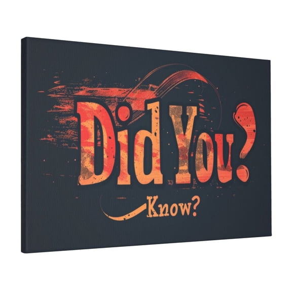 16x24 inch 'Did You Know' Slogan Oil Paintings On Canvas,Motivational Wall Art,Indoor Bedroom,Classroom,Study Wall Hanging Decor Poster & Prints,Fun 'Did You Know' Slogan Illustration Gifts