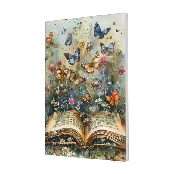 16x24 inch Flower & Butterfly Oil Paintings On Canvas,Garden,Study,Florists Decor Wall Art Prints,Modern Style Flower & Butterfly Vintage Decoration Painting,Gift For Flower & Butterfly Lover