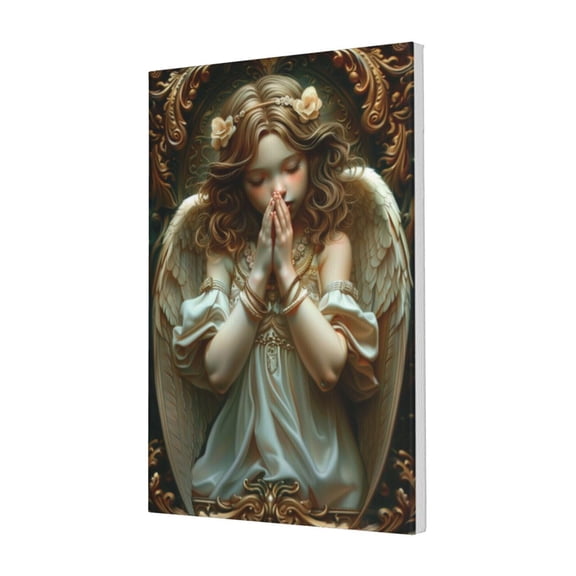 16x24 inch Frameless Canvas Painting Angel Praying,Woman Cave,Bathroom,Kitchen,Office Wall Art Decor Paintings On Canvas,Classic Angel Praying Vintage Style Canvas Pictures,For Bar,Cafes,Yard