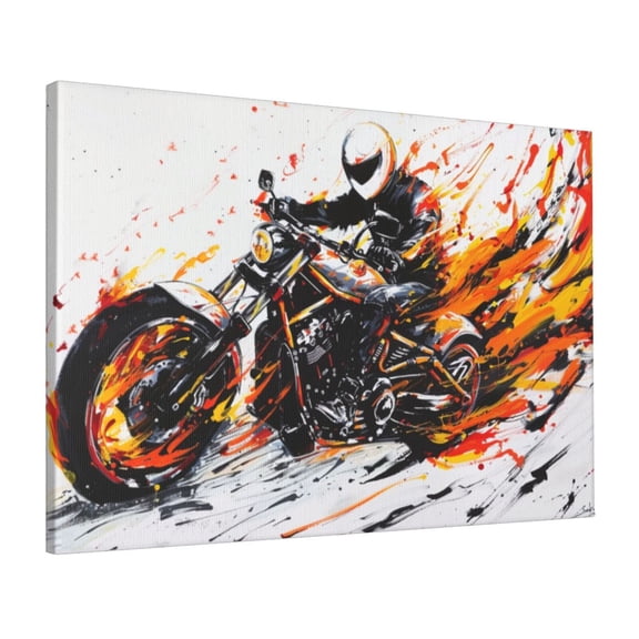 16x24 inch Frameless Canvas Painting Blaze Motorcycle Driver,Men Room Decor Poster,Home Garage,Lounge,Studio Wall Art Decor Paintings Canvas,Modern Style Blaze Motorcycle Driver Prints Gifts