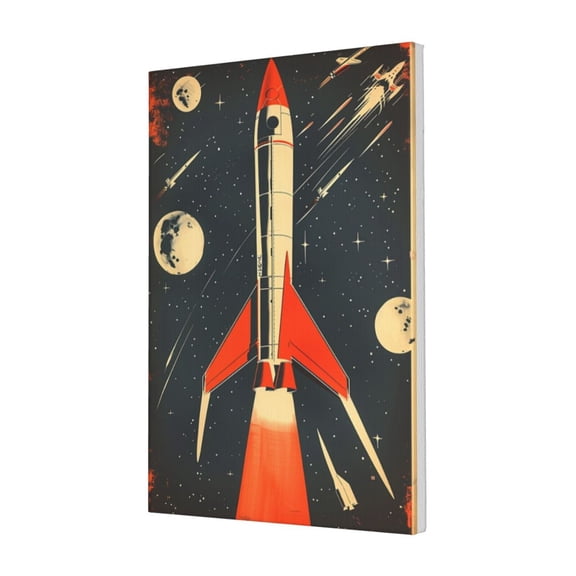 16x24 inch Frameless Canvas Painting Launch Rocket,Apartment Bedroom,Kid Room,Study Decor Wall Art Prints,Modern Art Launch Rocket Paintings Canvas,For Rocket Lovers Funny Gifts,Man Cave,Bar