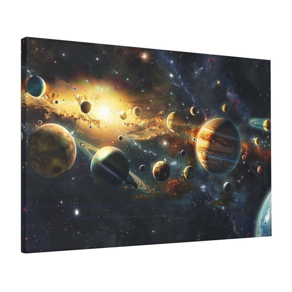 16x24 inch Frameless Canvas Painting Solar System Cosmic Planet,Indoor Home Bedroom,Study,Kid Room,Man Cave Wall Decor Art Poster Prints,Gifts For Space Enthusiasts,Classic Planet Paintings