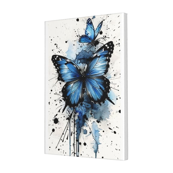 16x24 inch Frameless Painting Blue Butterfly,Villa Yard Garden Decor Accessory,Charm Blue Butterfly Modern Art Decorative Paintings,Gift For Butterfly Enthusiast,Man Cave,Club,Bar,Woman Cave