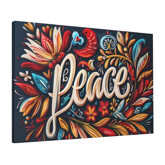 16x24 inch Garden Decor 'Peace' Slogan Flowers Plants Frameless Canvas Painting,Rustic Villa Garden Decor Accessory,Cafes,Bar,Man Cave Wall Decor Art Poster & Prints,Gifts For Flowers Lovers