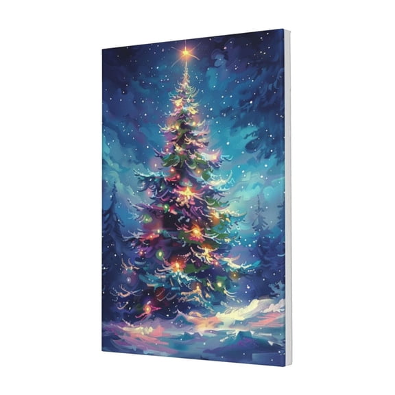 16x24 inch Gorgeous Christmas Tree Canvas Hanging Picture,Living Room,Kitchen,Man Cave,Office Wall Decor,Vintage Festival Decoration,Modern Style Christmas Tree Indoor Home Decor For Bathroom