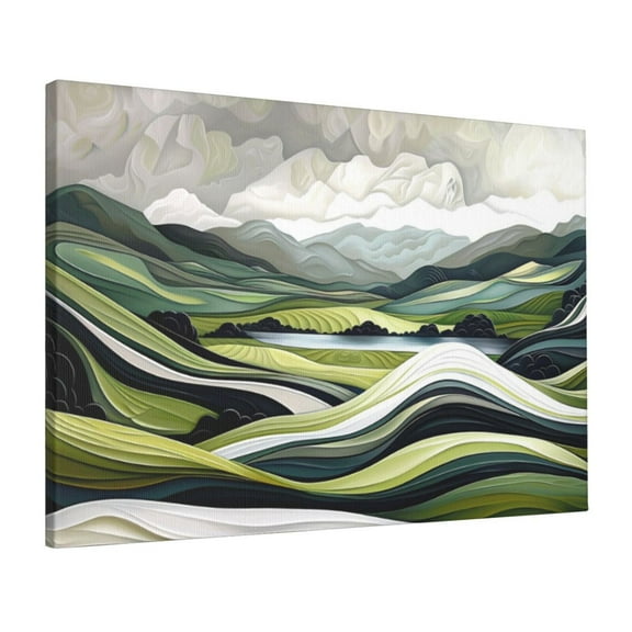 16x24 inch Home Decor Canvas Frameless Picture Abstract Mountain Landscape,Yard Garden Decor Prints Painting,Funny Abstract Mountain Landscape Modern Style Canvas Hanging Picture,Yard Decor