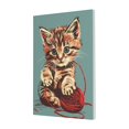 thumbnail image 1 of 16x24 inch Lovely Cat & Knitting Wool Ball Canvas Painting Wall Decor,Family Room Decor Children'S Room Accessory,Funny Cat & Knitting Wool Ball Poster Paintings,Charm Gift For Cat Enthusiast, 1 of 6