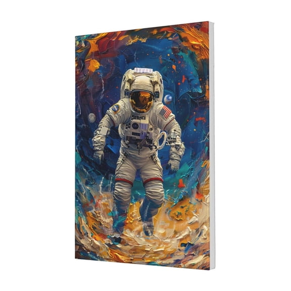 16x24 inch Oil Paintings On Canvas Wall Art Outer Space Astronauts,Home Living Room,Studio,Man Cave,Garage Decorative Painting,Enthusiast Outer Space Astronauts Art Canvas Poster Prints Gift