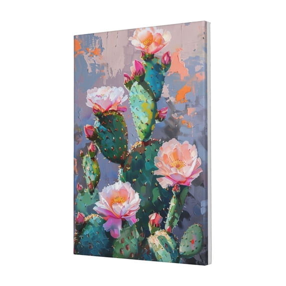 16x24 inch Oil Paintings On Canvas Flowering Cactus Garden Decor,Cafes,Man Cave,Restaurant,Hotels,Apartment Decor Painting Poster,Classic Cactus Prints & Posters Decor,For Cactus Lovers Gift
