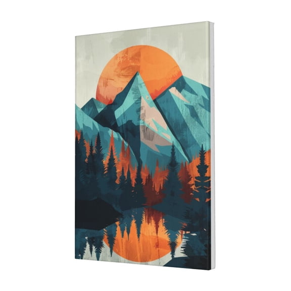 16x24 inch Oil Paintings On Canvas Mountains And Sunrise,Family Living Room,Man Cave,Office,Lounge Wall Decor Art Prints,Gifts For Landscape Enthusiast,Exquisite Mountains And Sunrise Poster