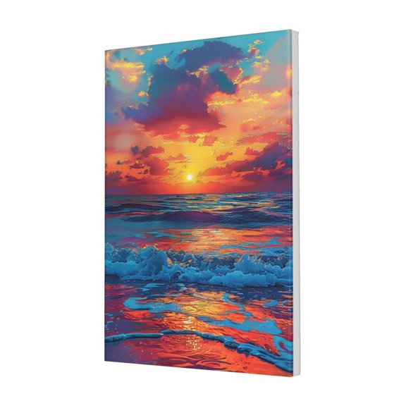 16x24 inch Paintings For Bathroom Decor Sea & Sunset,Apartment Bathroom Accessory,Exquisite Sea And Sunset Modern Style Poster,For Landscape Lovers Gift,For Cafes,Bar,Lounge,Man Cave,Bedroom