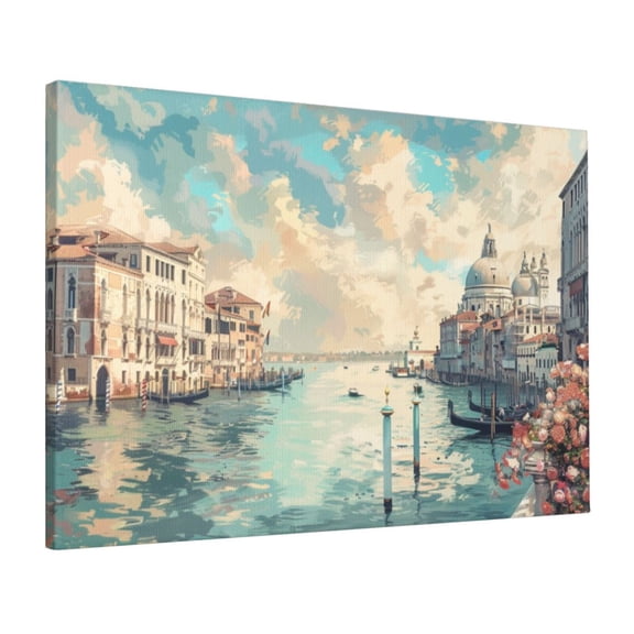 16x24 inch Paintings For Living Room Decor Retro Venice,Family Bathroom,Living Room,Apartment Wall Decor Art Prints,Retro Style Venice Oil Paintings On Canvas Wall Art,For Cafes,Man Cave,Bar