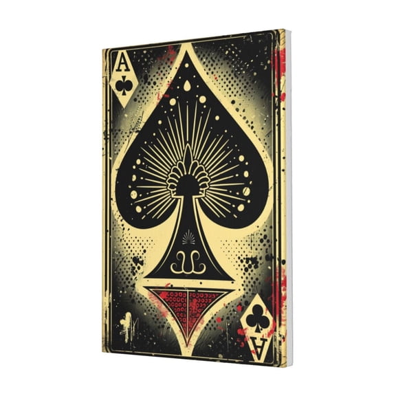 16x24 inch Poker Room Decorative Painting Ace Of Spades Poker,Home Living Room,Bedroom,Poker Room,Man Cave Decor Wall Art Canvas Poster,Gifts For Poker Lovers,Classic Ace Of Spades Paintings