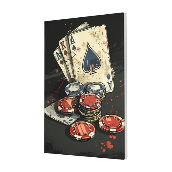 16x24 inch Poker Room Decorative Painting Poster Poker Chips,Exquisite Poker Room Decor Accessory,Indoor Bathroom,Man Cave,Bar.Cafes Wall Decoration Paintings Poster,Classic Gift For Gambler