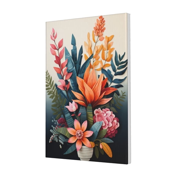 16x24 inch Potted Flower Plants Canvas Hanging Picture,Villa Kitchen,Study,Bathroom,Lounge Wall Decor Poster & Prints,Enchanting Potted Flower Plants Charm Canvas Painting,For Bedroom,Garden
