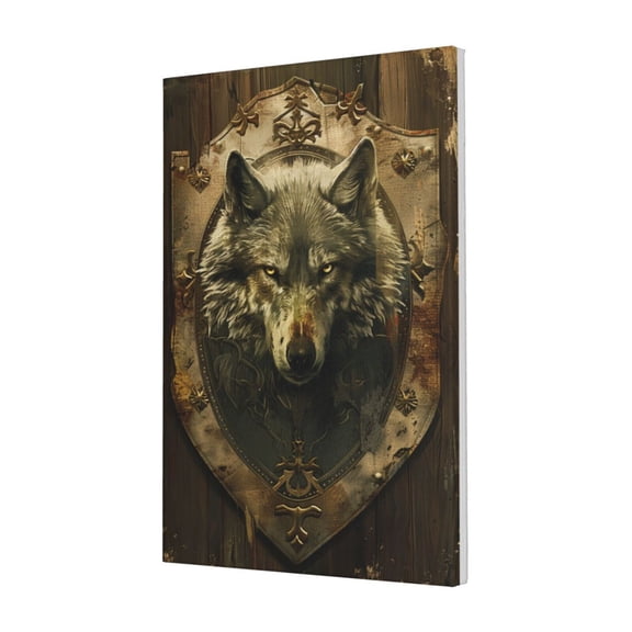 16x24 inch Retro Wolf Head Canvas Frameless Painting,Room Decor For Men,Indoor Home Bedroom,Studio,Door Decor Wall Art Prints,Classic Wolf Head Vintage Style Paintings Canvas,For Tavern,Cafes