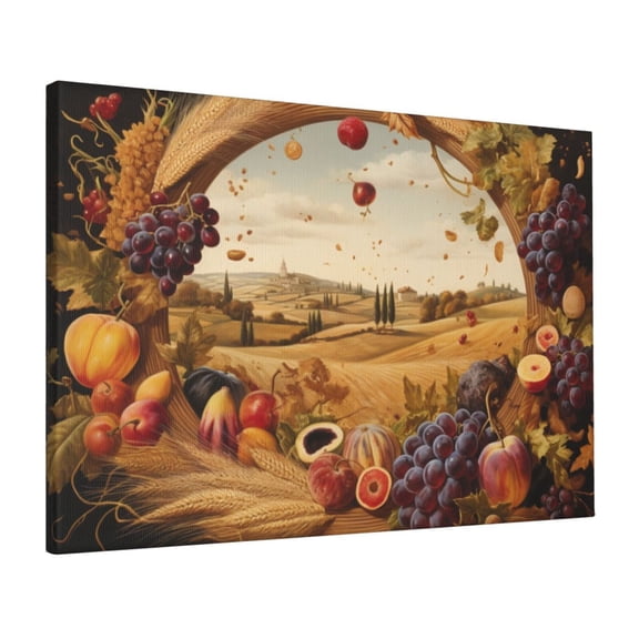 16x24 inch Rustic Decor Fruits,Wheat & Wheat Fields Canvas Painting,Farmhouse Yard Fence Decor Accessories,Garden Yard,Bedroom,Bathroom Wall Decoration Oil Paintings On Canvas Wall Art Gift