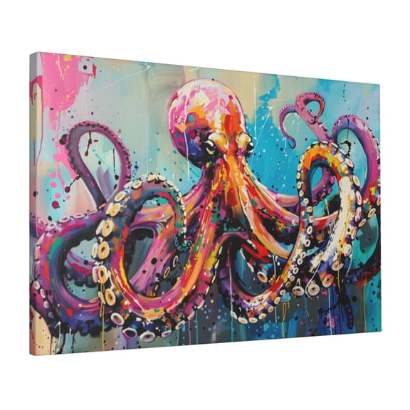 16x24 inch Squid Graffiti Decorative Paintings On The Wall,Rustic Bathroom,Children'S Room,Man Cave,Lounge Wall Art Prints & Posters Decor,For Graffiti Enthusiast Gift,For Bar,Man Cave,Lounge
